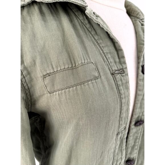 American eagle vintage shirt jacket, women green long sleeve S - Picture 8 of 9